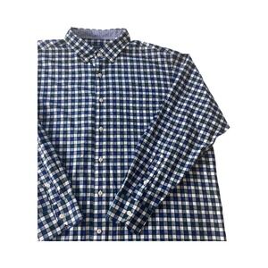 Cremieux Classics XXL Mens Blue Green Gingham Check Button Down‎ Long Sleeve